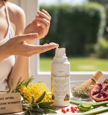 Lotion naturelle nettoyante, détoxifiante et hydratante pour visage, paupières et cou.